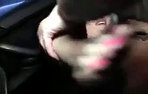 Blonde fucks in taxi while her husband recording