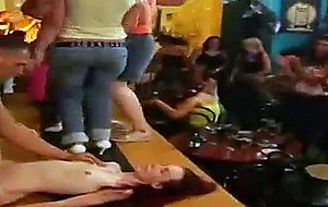 Hot young amateurs fucked in public bar