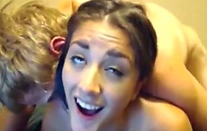 Skinny college teen gets rammed from behind