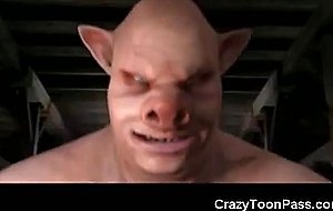 3D Ogre Jizzes Inside Busty Girl