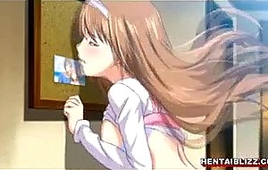 Cute hentai maid with bigboobs ass poked from behind
