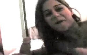Hot brazil chick gives her bf a blow job