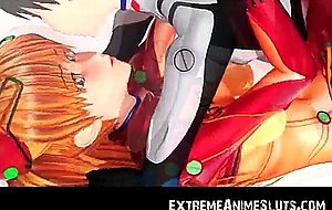 3D Robot Doll Takes Cumshot!