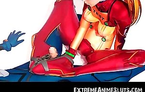 3D Robot Doll Takes Cumshot!