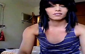 Shy tranny webcam show
