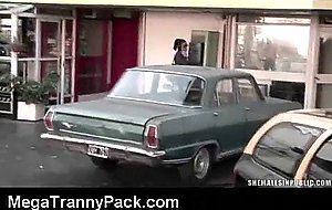 Sucking a tranny in public