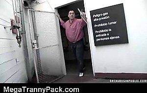 Sucking a tranny in public
