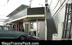 Sucking a tranny in public