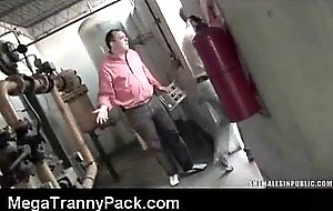 Sucking a tranny in public