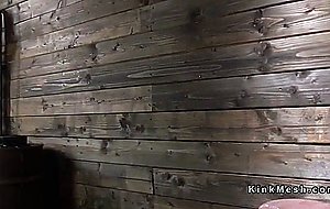 Busty submits to pussy vibe in bondage