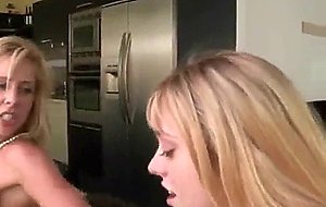 Blonde milf and honey teen girl sharing facial cumshoney