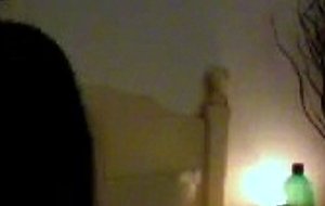 Petite brunette rides a big dick