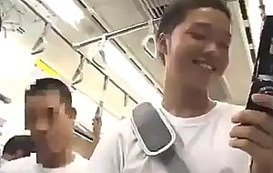 Chinese boy on public train