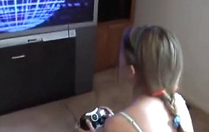 Kitty cat plays video games and masturbates 
