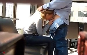 Office assistant sucking dick at work