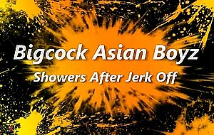 Asian boyz shower after cumshots