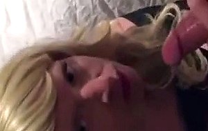 Pretty crossdresser sucks off her man