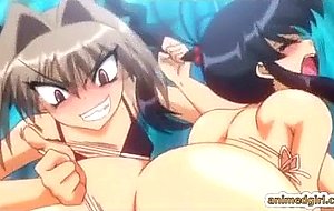 Shemale hentai bigboobs footjob and intense fucked in the swimming pool