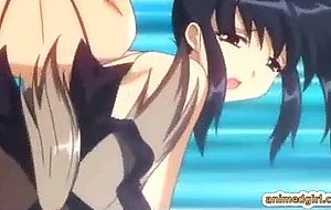 Shemale hentai bigboobs footjob and intense fucked in the swimming pool