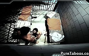 Dicksucking teenie banged in the prison 