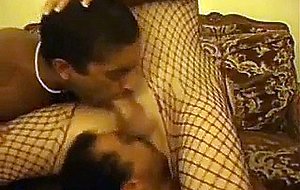Blonde in sweet lingerie fucks with dudes