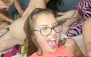 Lustful teen whore gets good dicking during group sex
