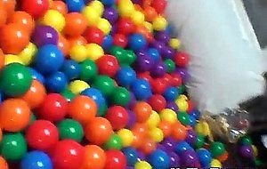 Deep throat bj fun in a pool of balls