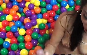 Deep throat bj fun in a pool of balls