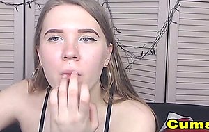 Teen With Nipple Piercing Playing Her Pussy