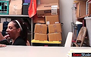 Naughty teen thief and her mommy fucked 