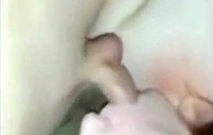 Girl fucking a vibrator while dude looks on and get