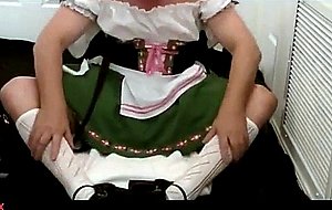 Diapered sissy beerwench locked in chastity