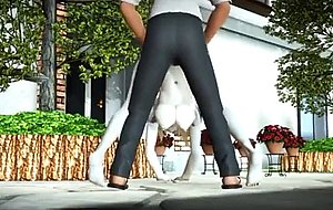 Cartoon with the future robot woman 