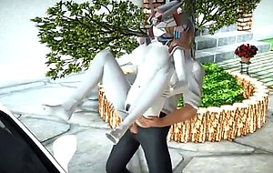 Cartoon with the future robot woman 