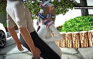 Cartoon with the future robot woman 