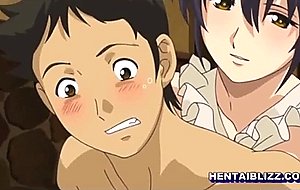 Japanese maid hentai virgin sucking dick and poking fro