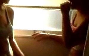 Two girls piss themselves for a dare 