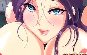 Busty hentai coeds group gangbang in the class