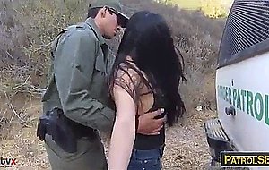 Latina with big tits gets rammed intense by border patrol