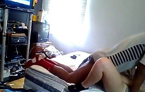 White cutie fucks her black hood bf 