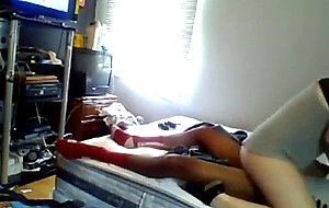 White cutie fucks her black hood bf 