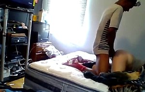 White cutie fucks her black hood bf 