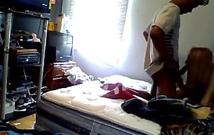 White cutie fucks her black hood bf 