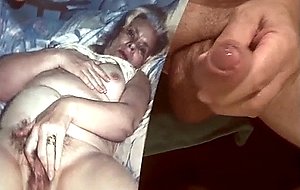 Cumshot on fher ace and tits  