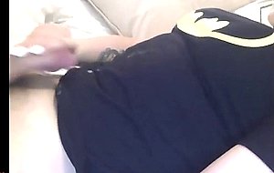 Blond tranny deepthroating a dude 