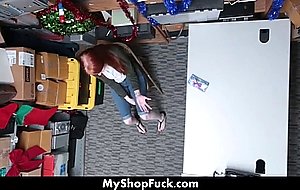 Cute redhead fucked for stealing tv    