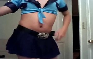 Amateur crossdresser dancing & masturbation video