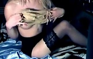Hot blonde wanks off on webcam