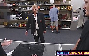 Grooms dude gets fucked in pawn shop before the wedding