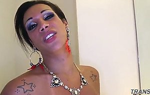 Facialized trans mature filmed after sex   